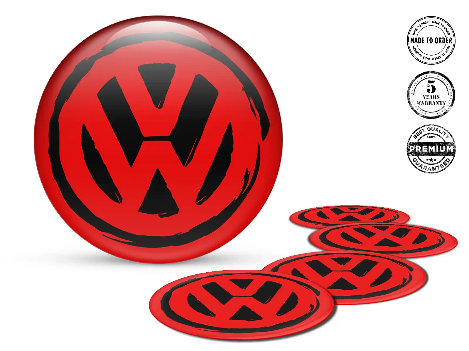 VW Calcomanías de Aro Estilo Insignias de Rueda Lujo